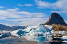 Icebergs near Ikerasak in the Uummannaq Fjord System, northwest Greenland, Kingdom of Denmark. Art Print